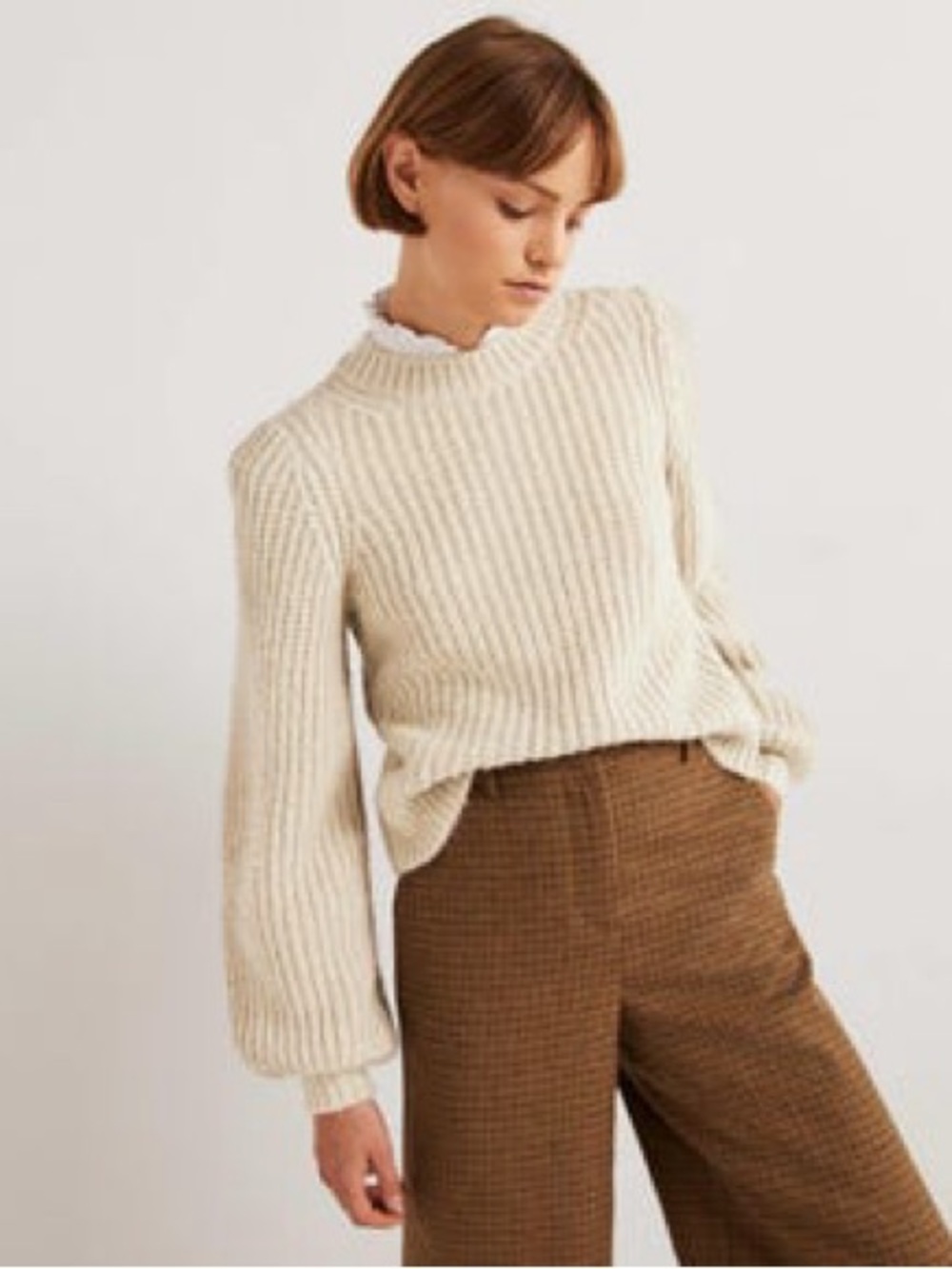 Boden NWT Chunky Ribbed Oatmeal Sweater medium